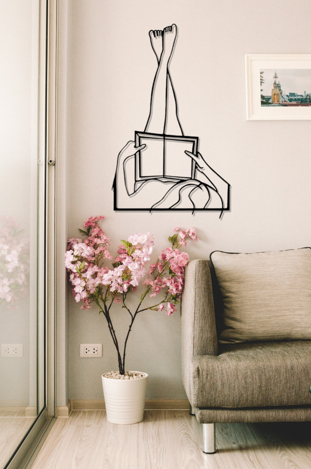 Library Design Architecture, Women Metal Wall Art Decor, Minimalist Line Art