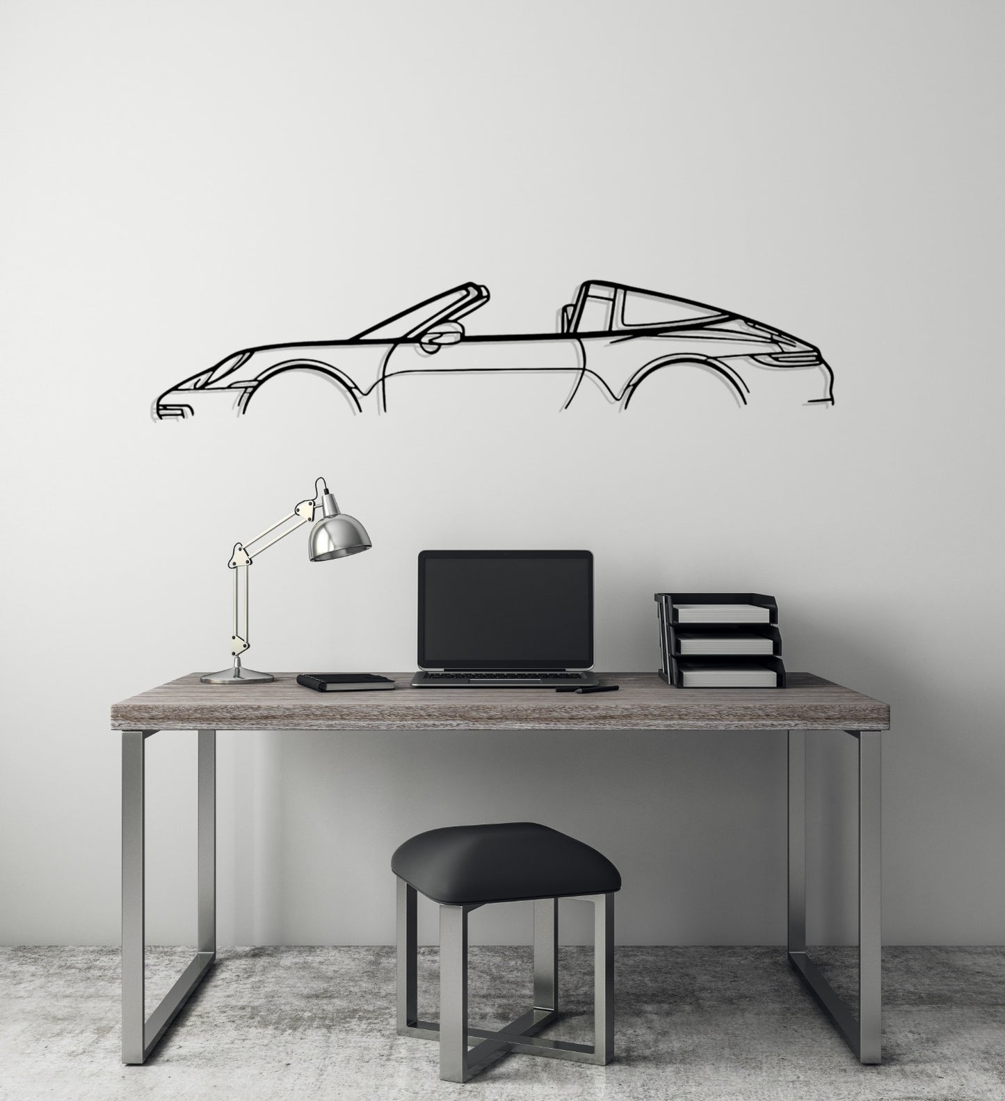 911 Targa Silhouette Metal Wall Art