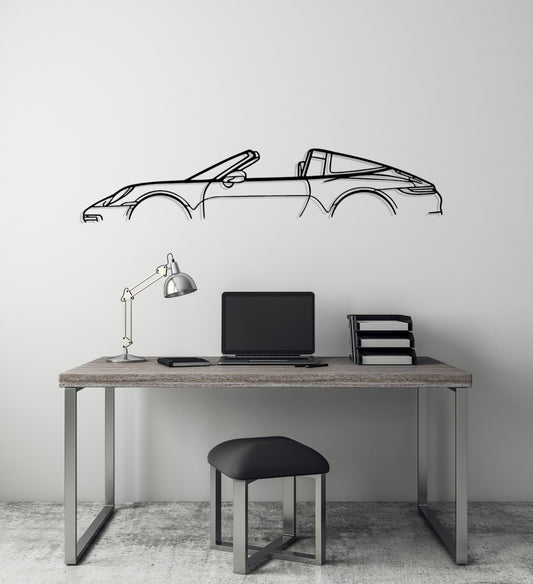 911 Targa Silhouette Metal Wall Art