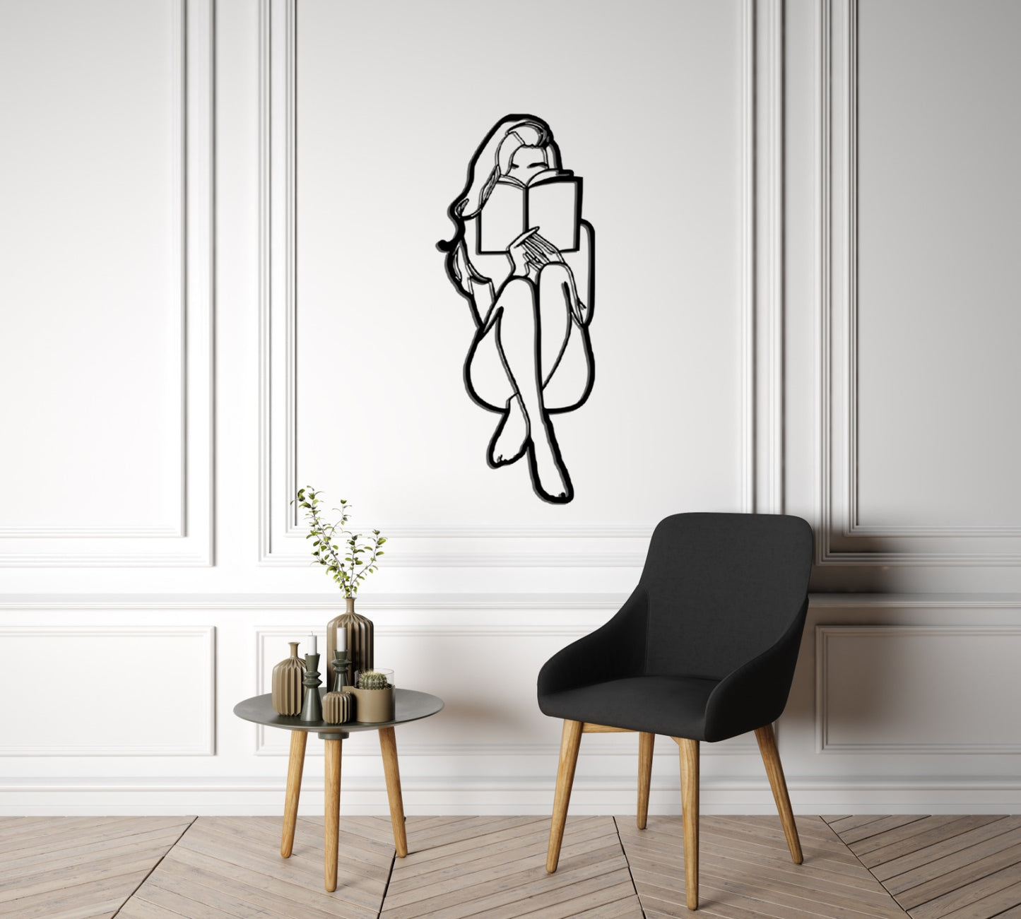 Best Books Love Story, Minimalist Line Art Women Body Large Metal Wall Decor