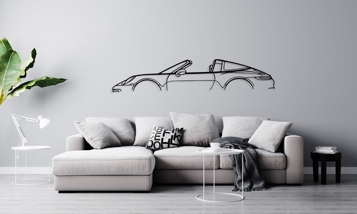 911 Targa Silhouette Metal Wall Art