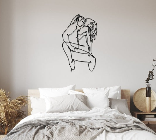 Minimalist Female Body Wire Art Decor,Women Metal Home Wall Decor, Female Wall Decor