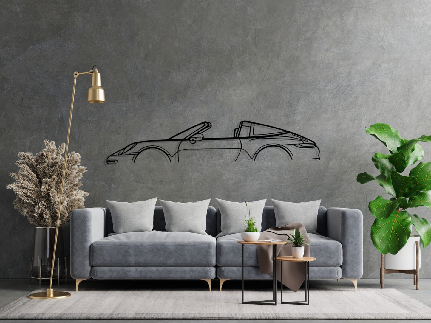 911 Targa Silhouette Metal Wall Art