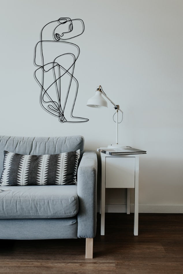 Picasso Minimalist Line art Metal Wall Decor, Woman Line Art