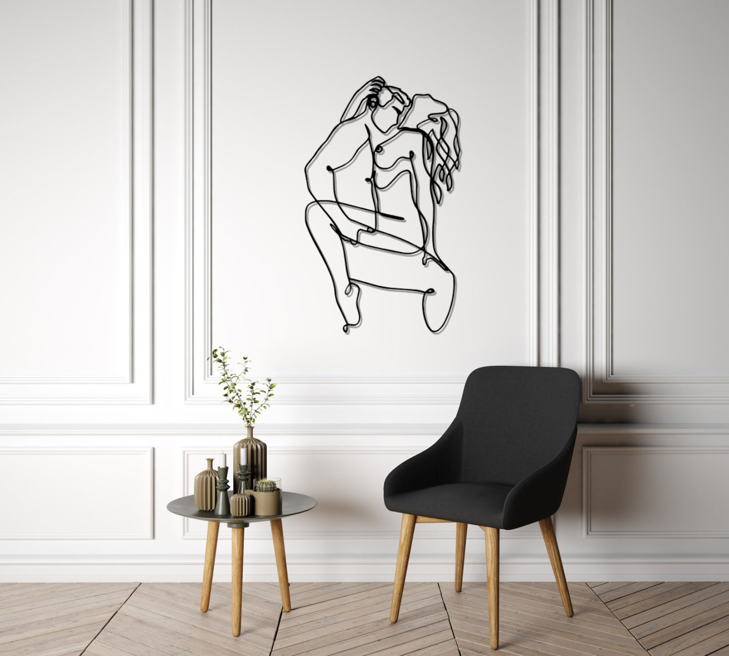 Minimalist Female Body Wire Art Decor,Women Metal Home Wall Decor, Female Wall Decor