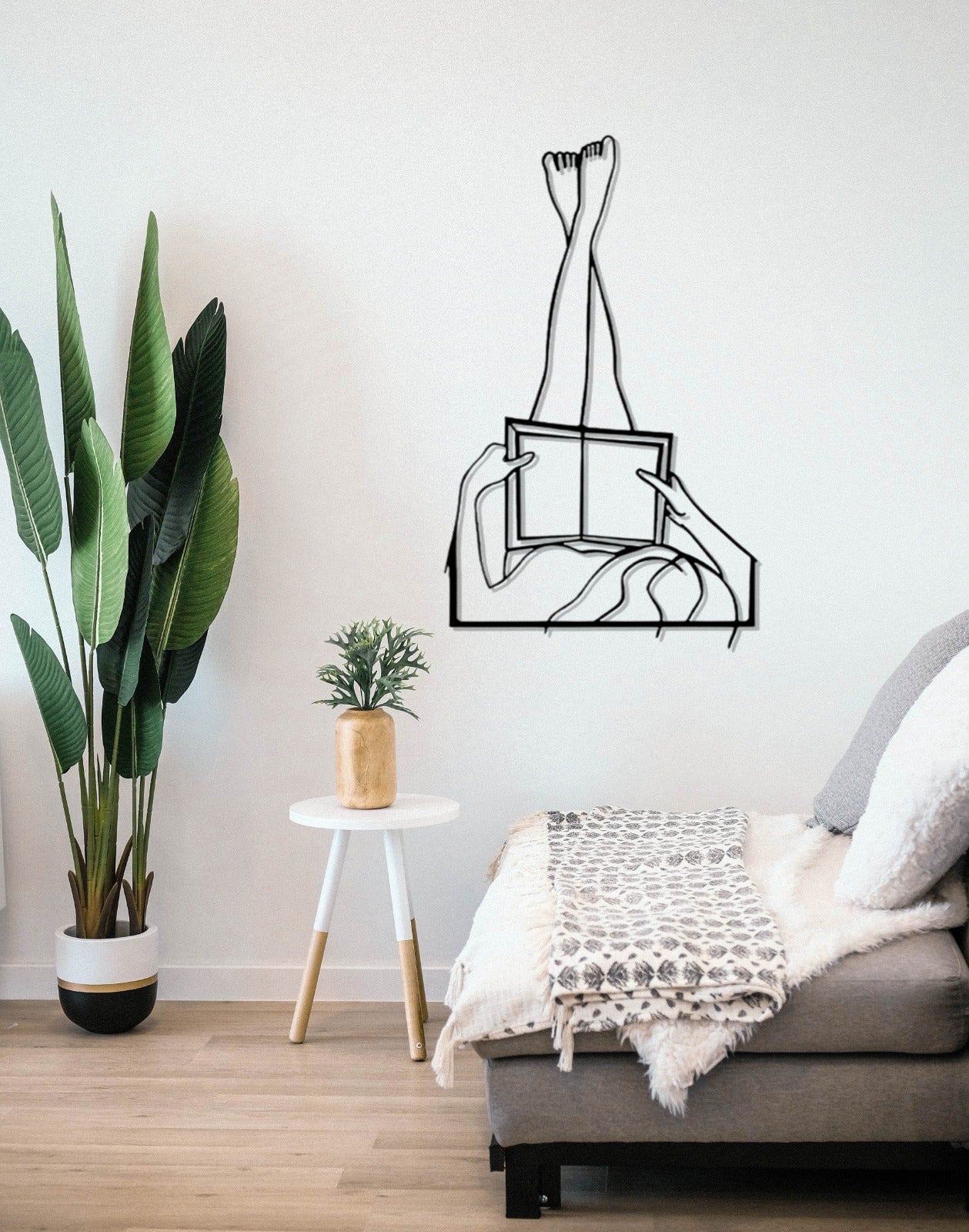 Library Design Architecture, Women Metal Wall Art Decor, Minimalist Line Art