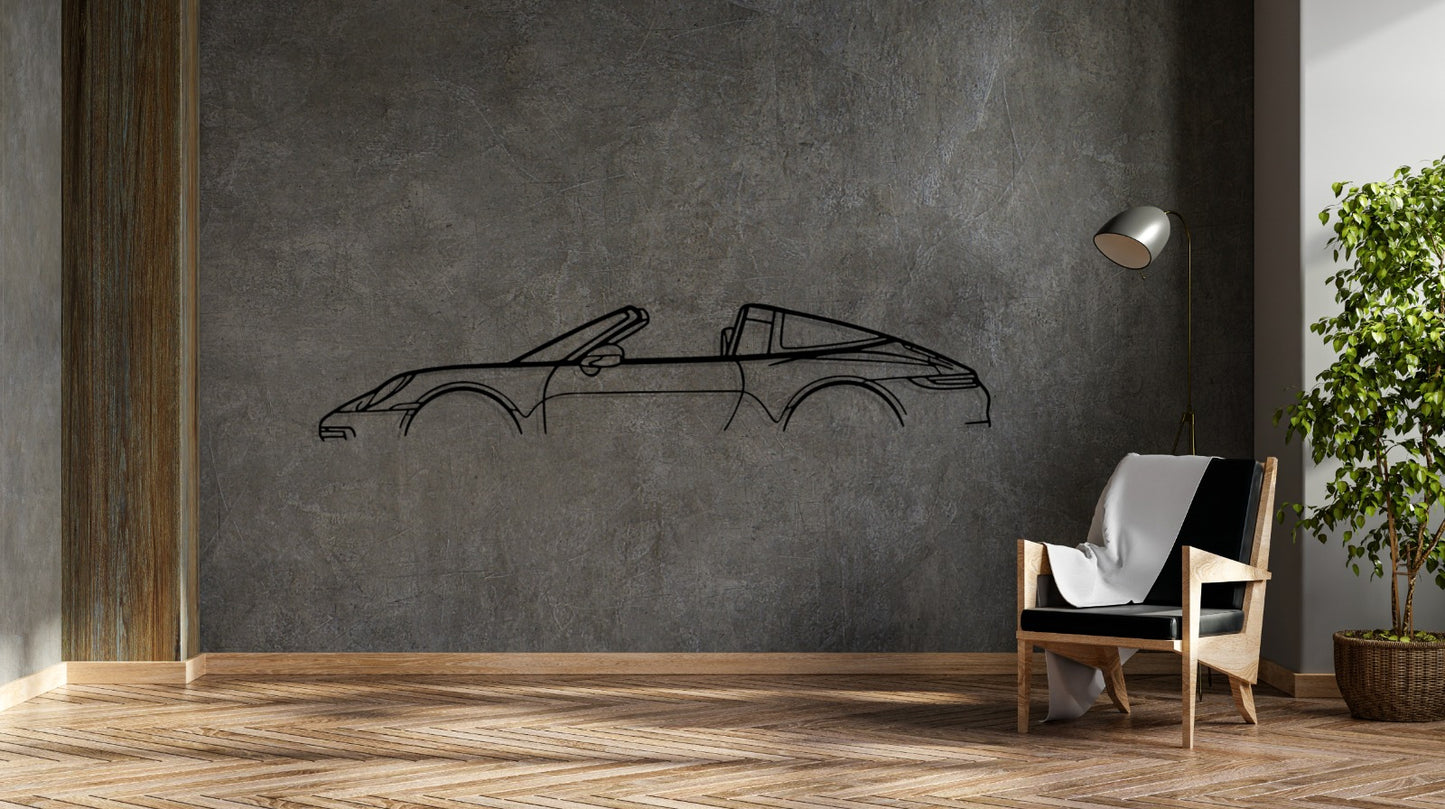 911 Targa Silhouette Metal Wall Art