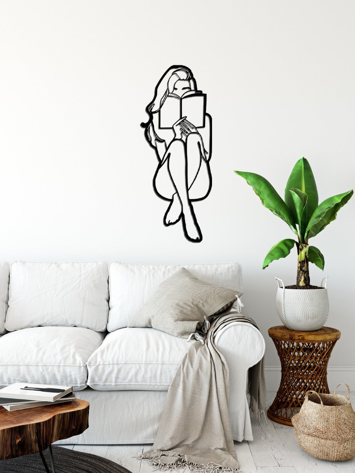 Best Books Love Story, Minimalist Line Art Women Body Large Metal Wall Decor
