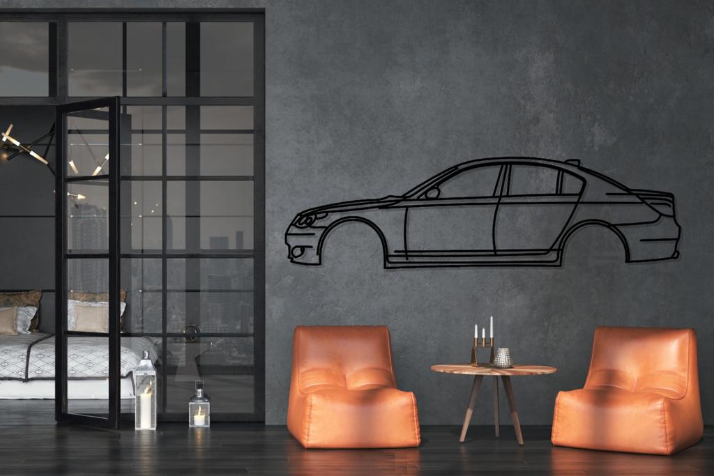 M5 G30 Silhouette Large Metal Wall Art