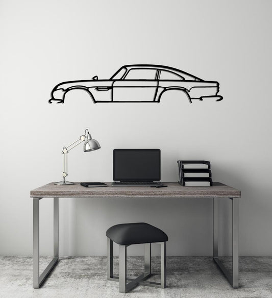 Aston DB6 Silhouette Large Metal Wall Art