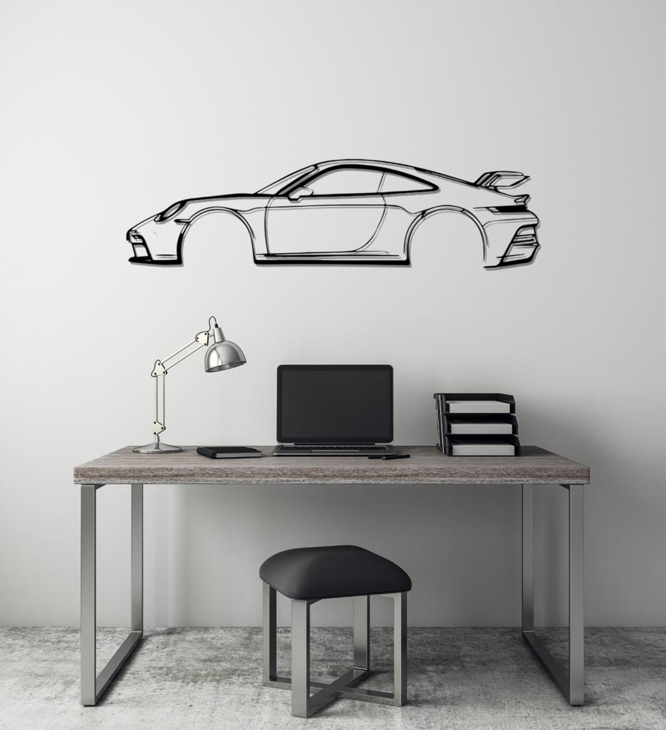 911 GT3 RS Model Silhouette Large Car Metal Wall Art