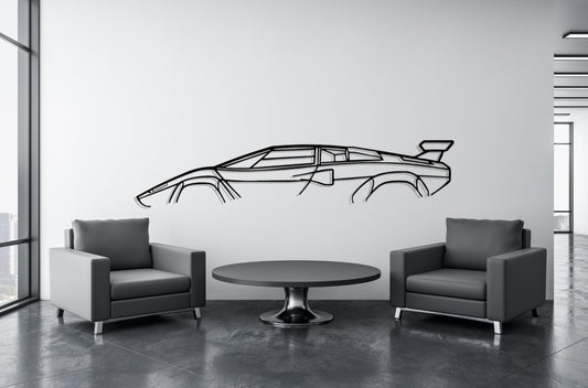 Countach Silhouette Large Metal Wall Art