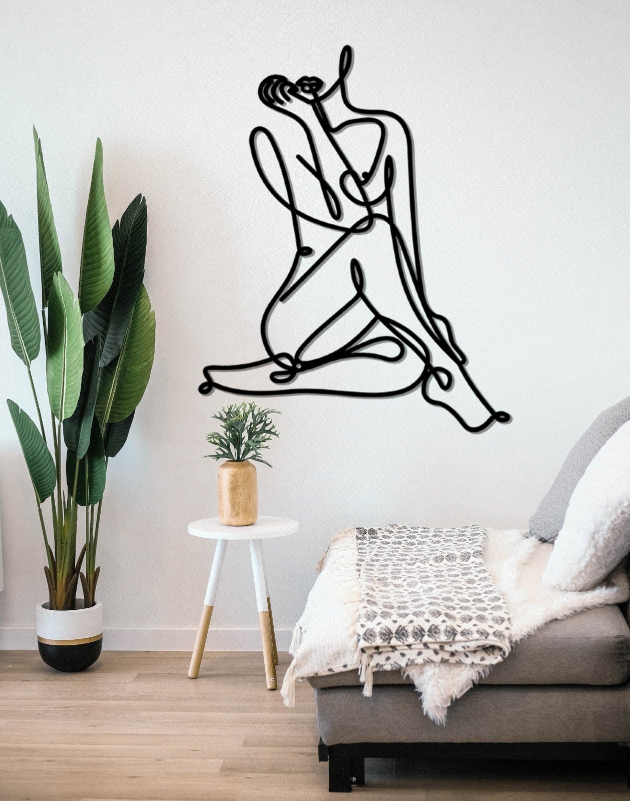 Metal Women Body Wall Decor, Minimalist Line Art, Metal Wall Decor