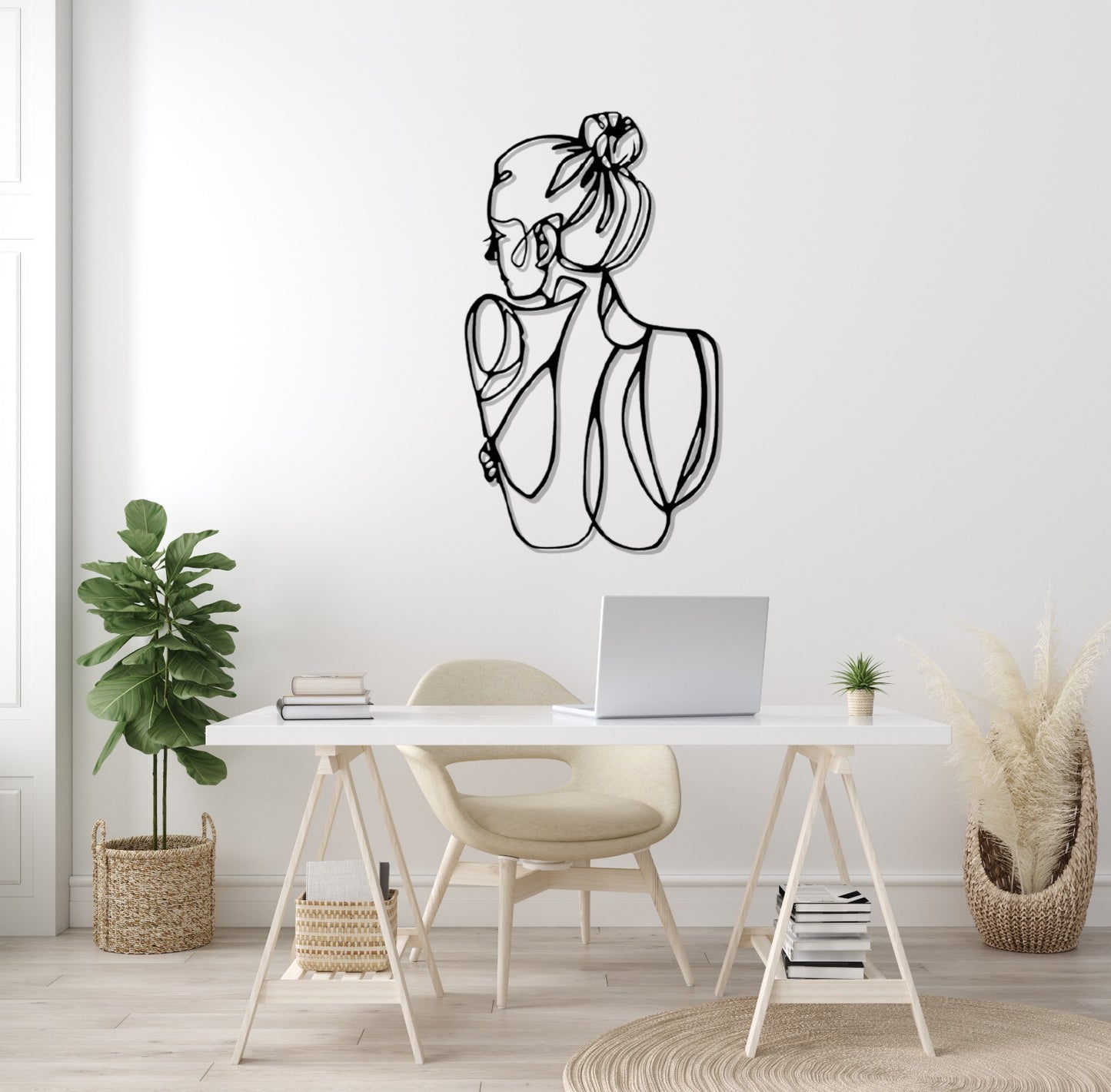 Minimalist Line Art Abstract Decor Large Metal Wall Art