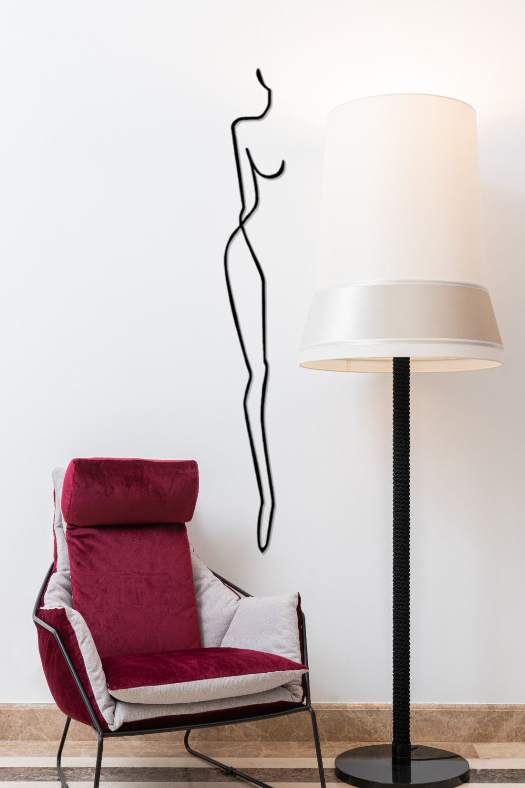 Minimalist Female Body Line Art One Drawing, Metal Home Wall Art Decor