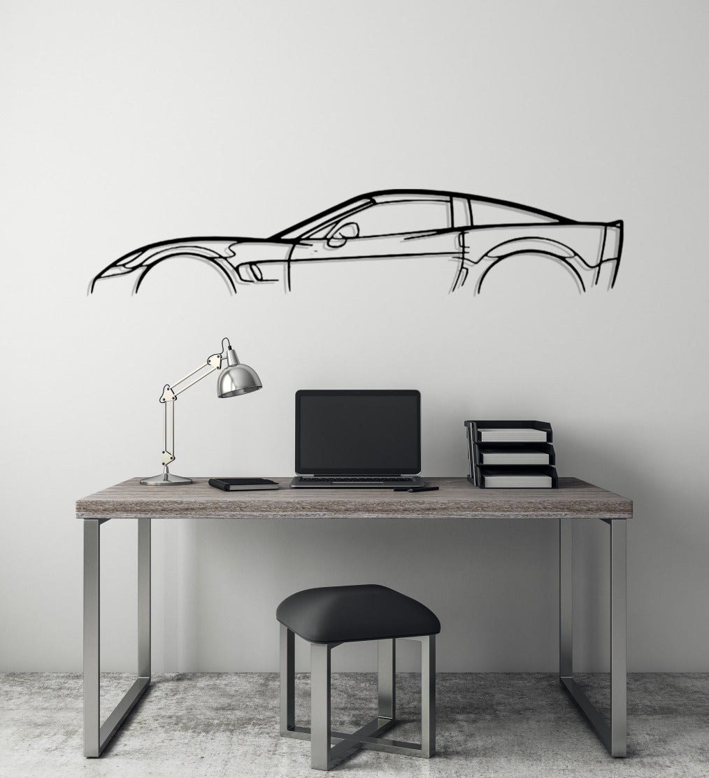 Corvette C6 Silhouette Large Metal Wall Art