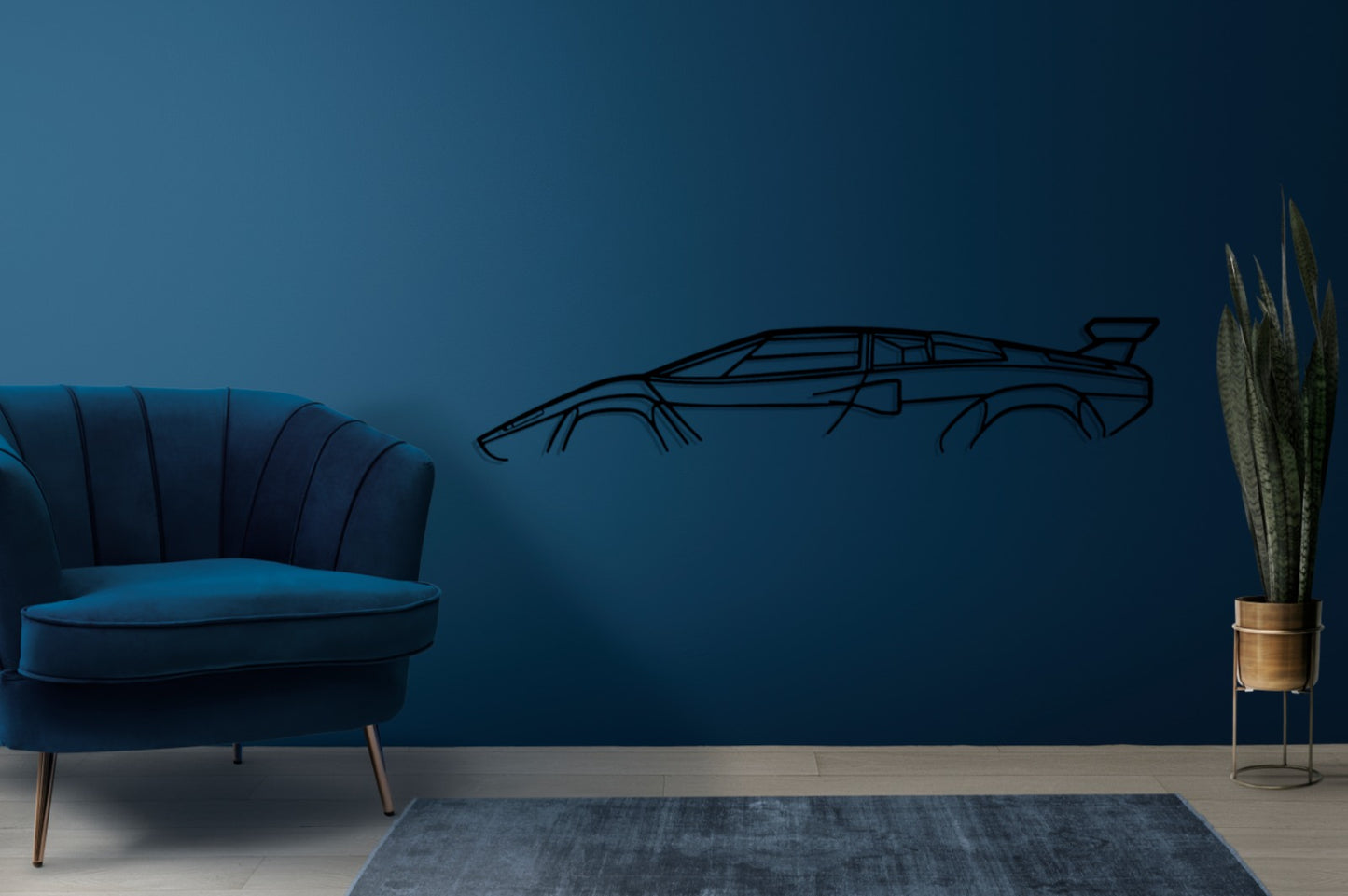 Countach Silhouette Large Metal Wall Art