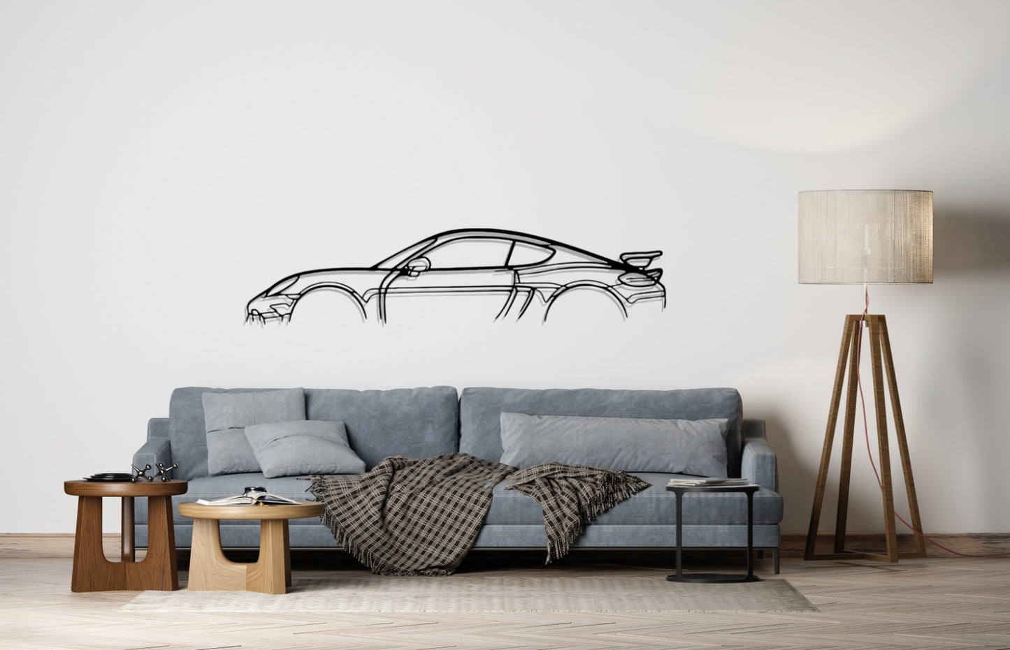 718 Cayman GT4 Silhouette Large Metal Wall Art