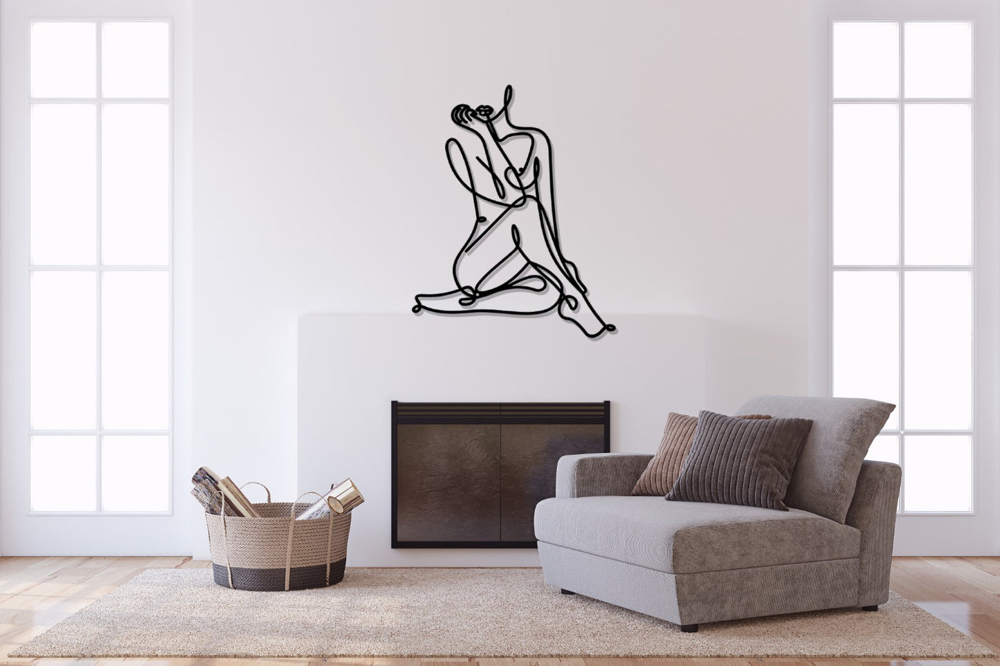 Metal Women Body Wall Decor, Minimalist Line Art, Metal Wall Decor