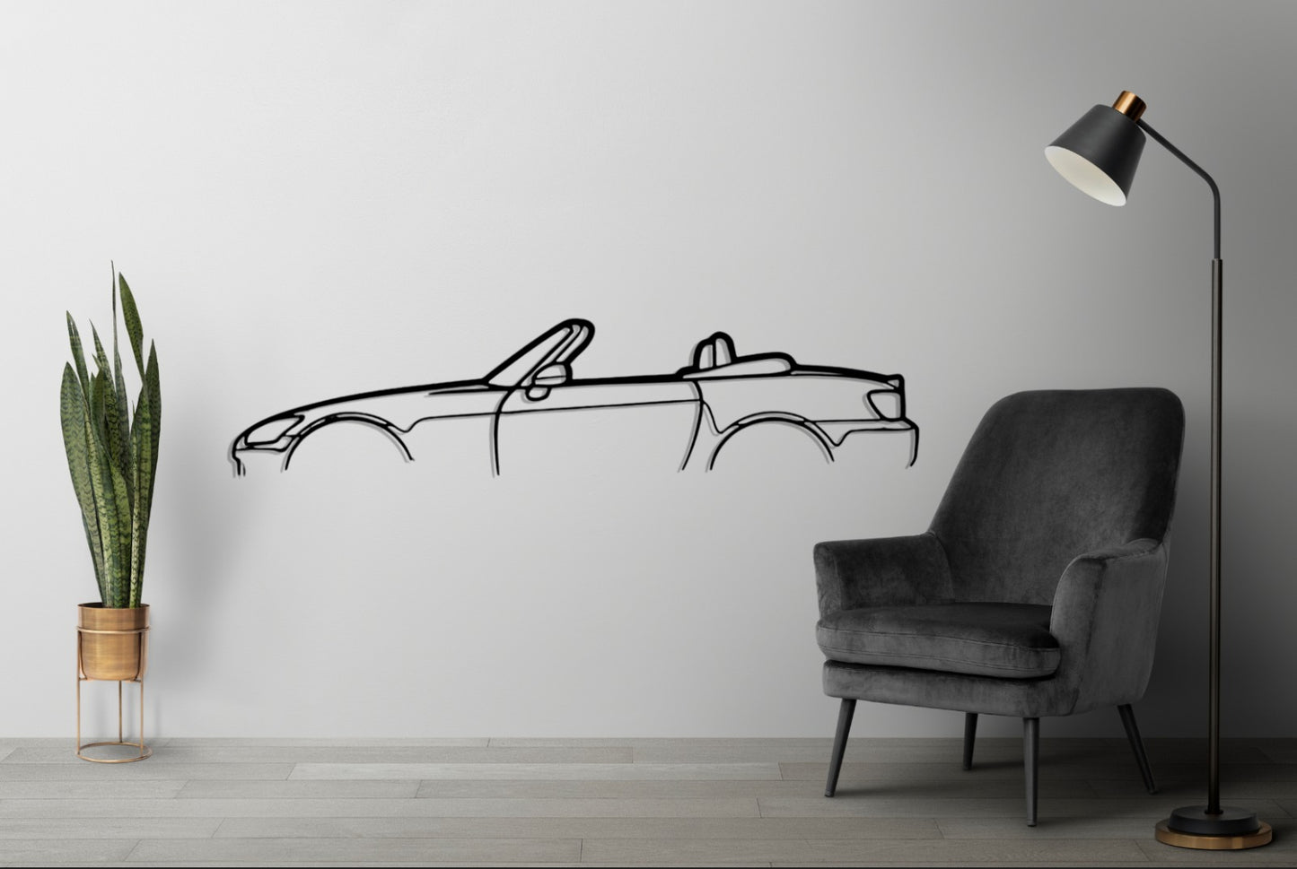 S2000 Silhouette Large Metal Wall Art