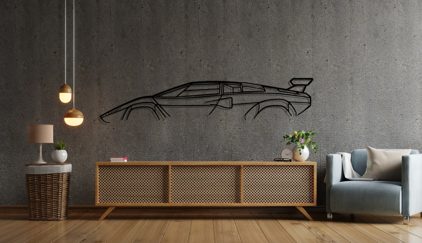 Countach Silhouette Large Metal Wall Art