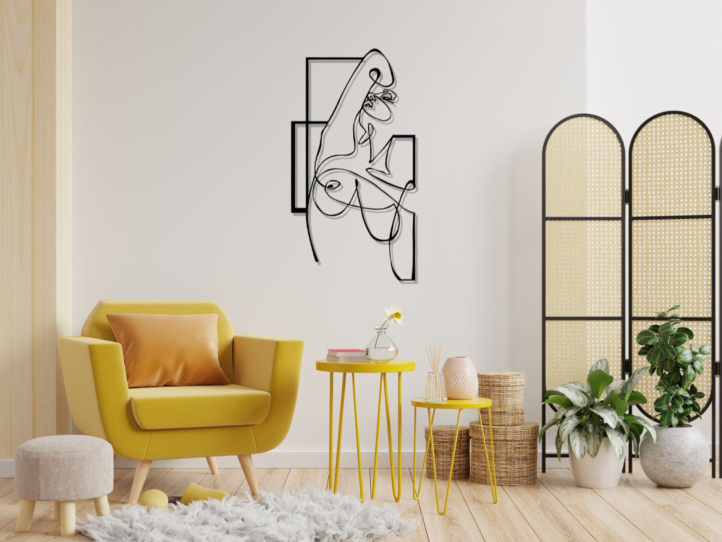 Minimalist Line Art Home Decor Metal Wall Art