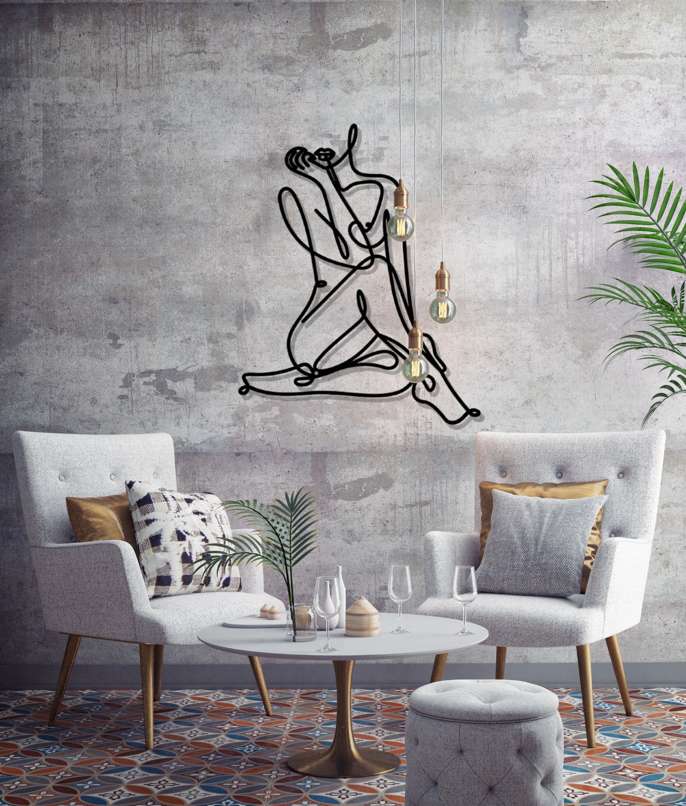 Metal Women Body Wall Decor, Minimalist Line Art, Metal Wall Decor