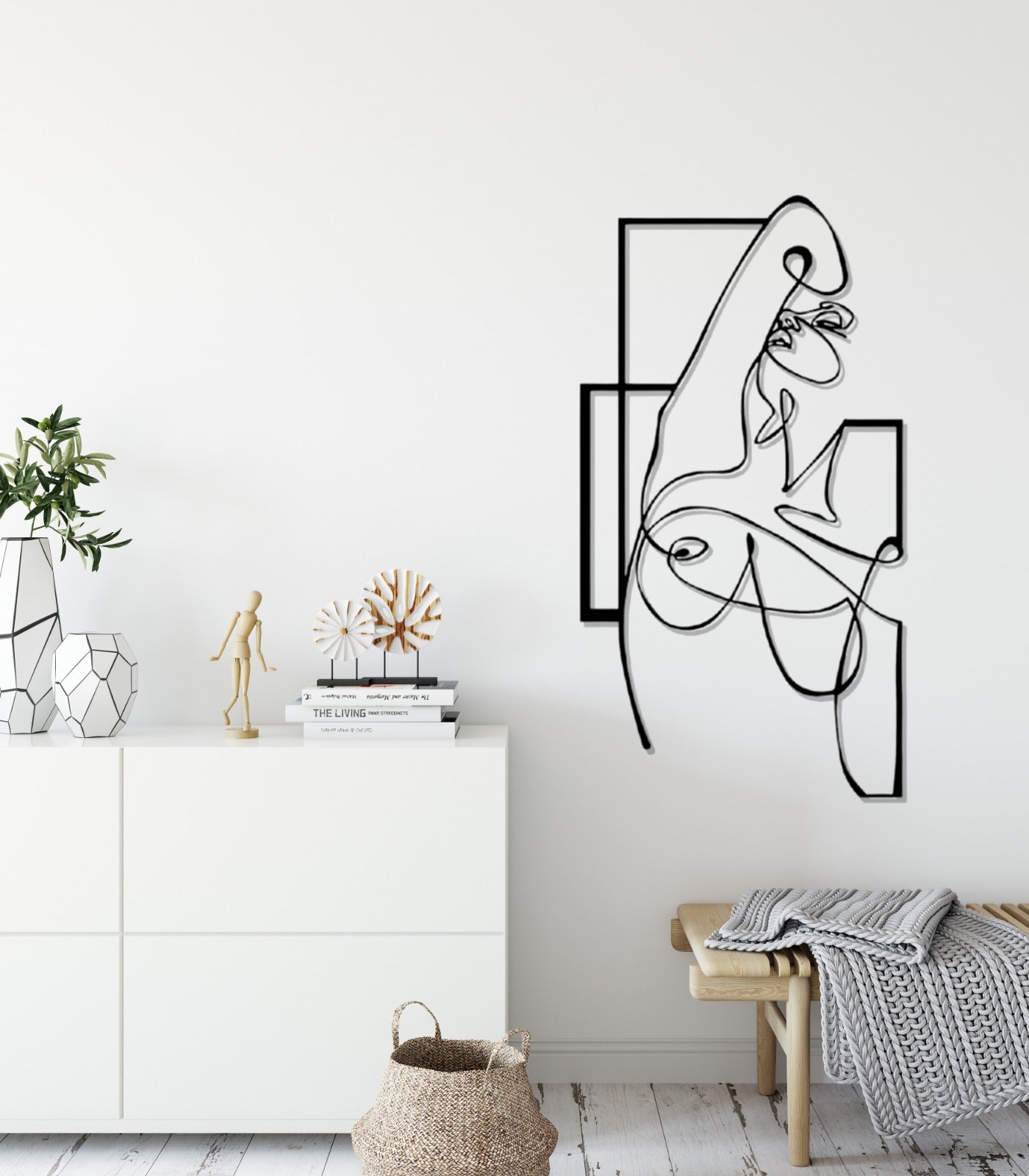 Minimalist Line Art Home Decor Metal Wall Art