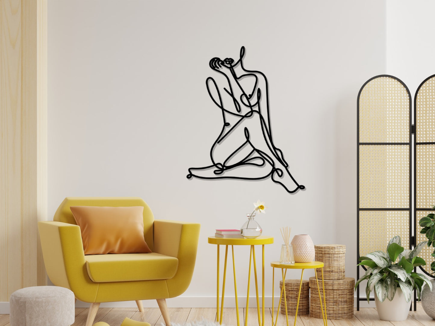 Metal Women Body Wall Decor, Minimalist Line Art, Metal Wall Decor