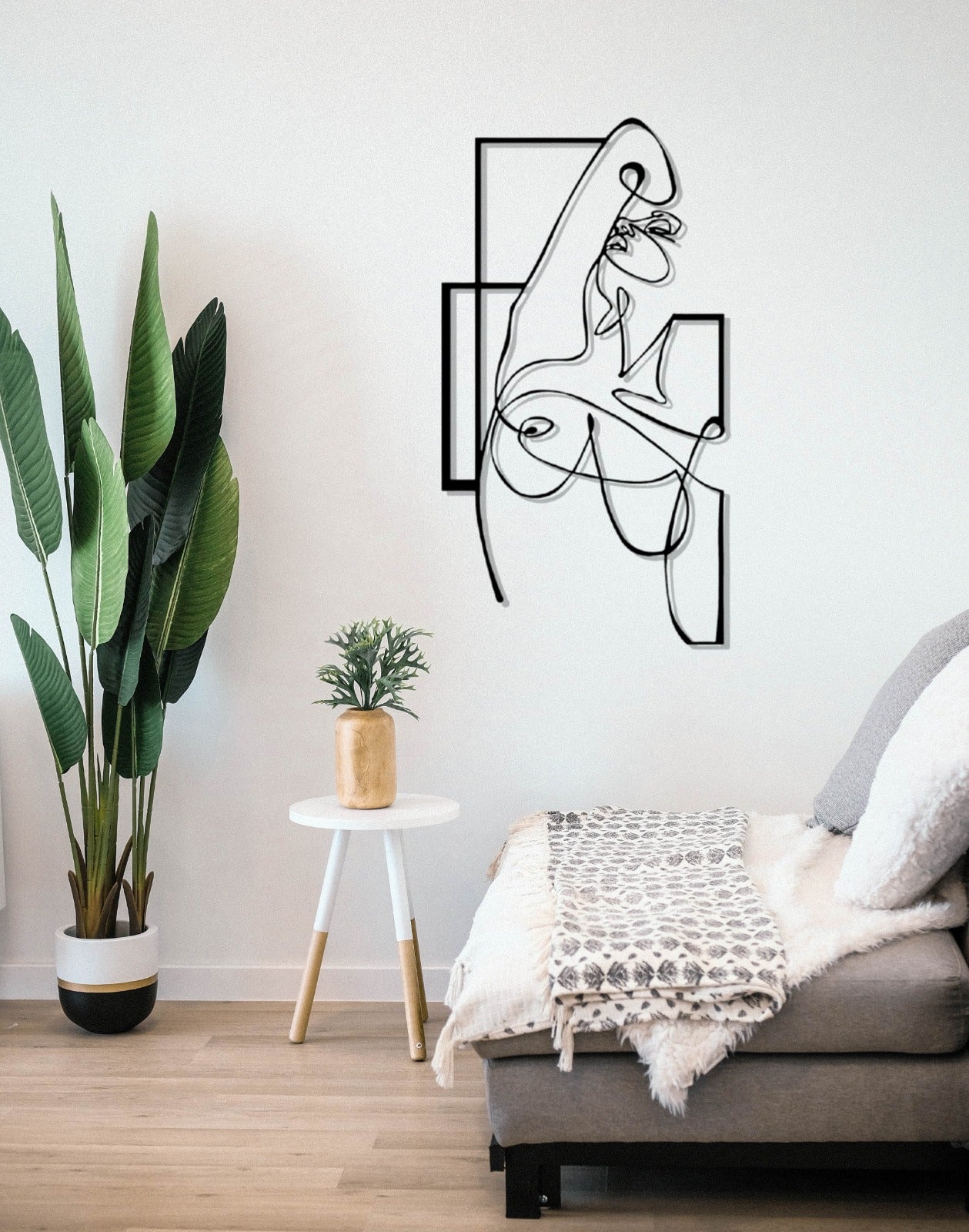 Minimalist Line Art Home Decor Metal Wall Art