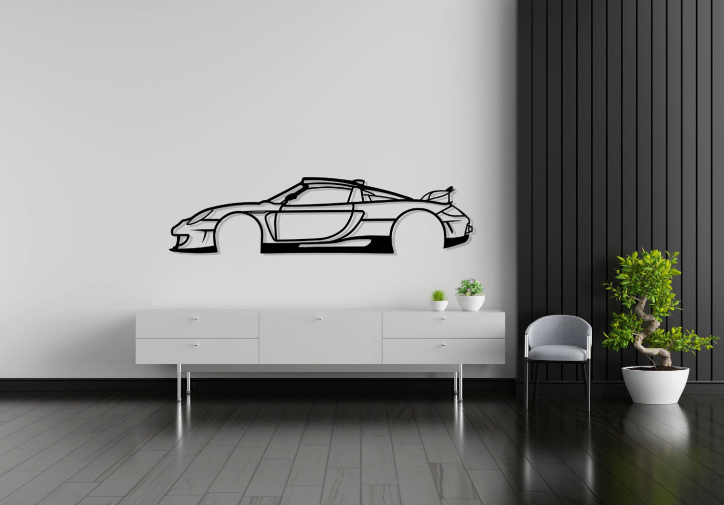 Carrera GT Silhouette Metal Wall Art