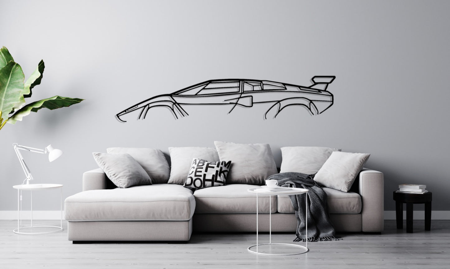 Countach Silhouette Large Metal Wall Art