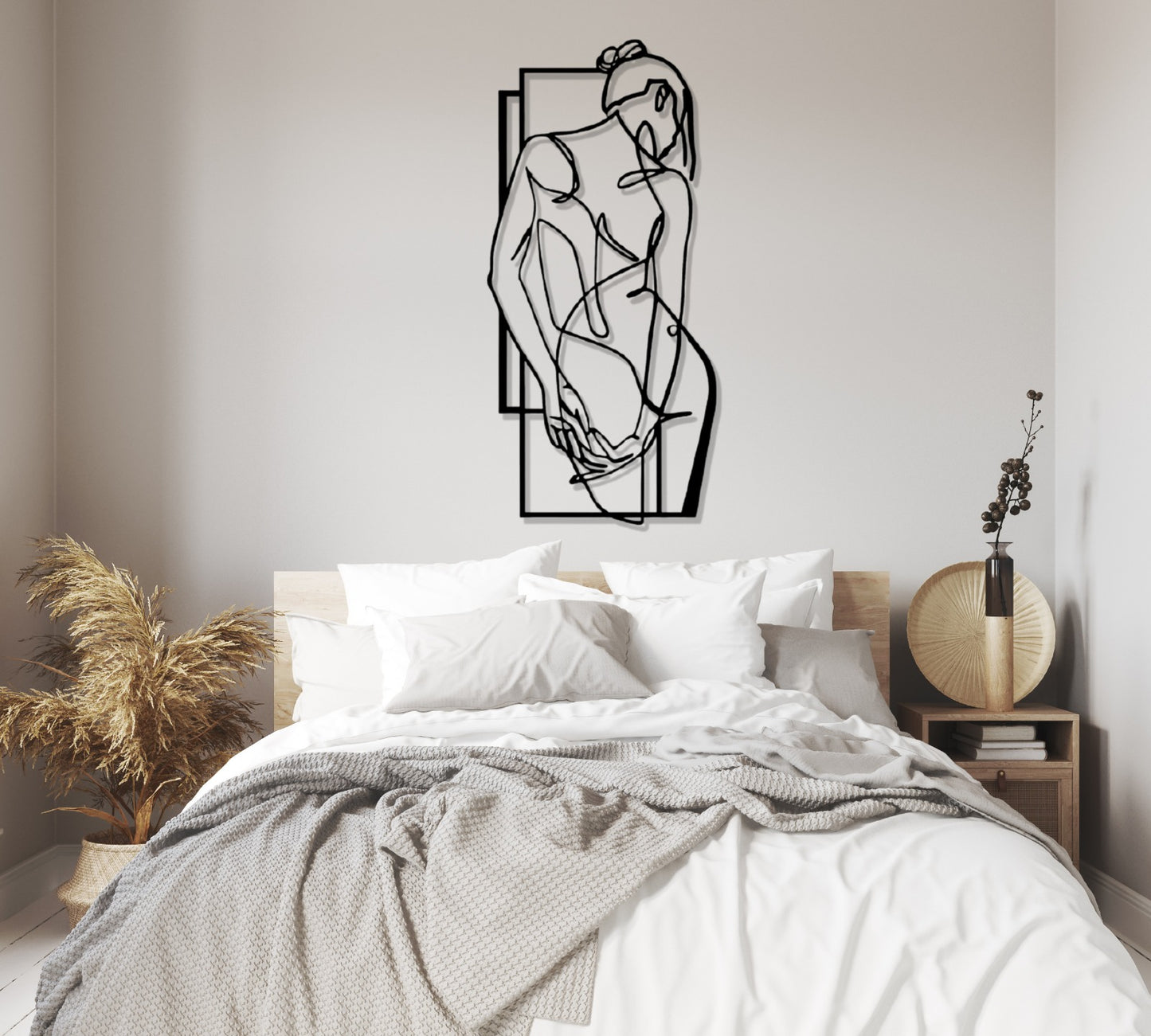 Minimalist Line Art , Home Decoration , Metal Wall Art, Female Wall Decor