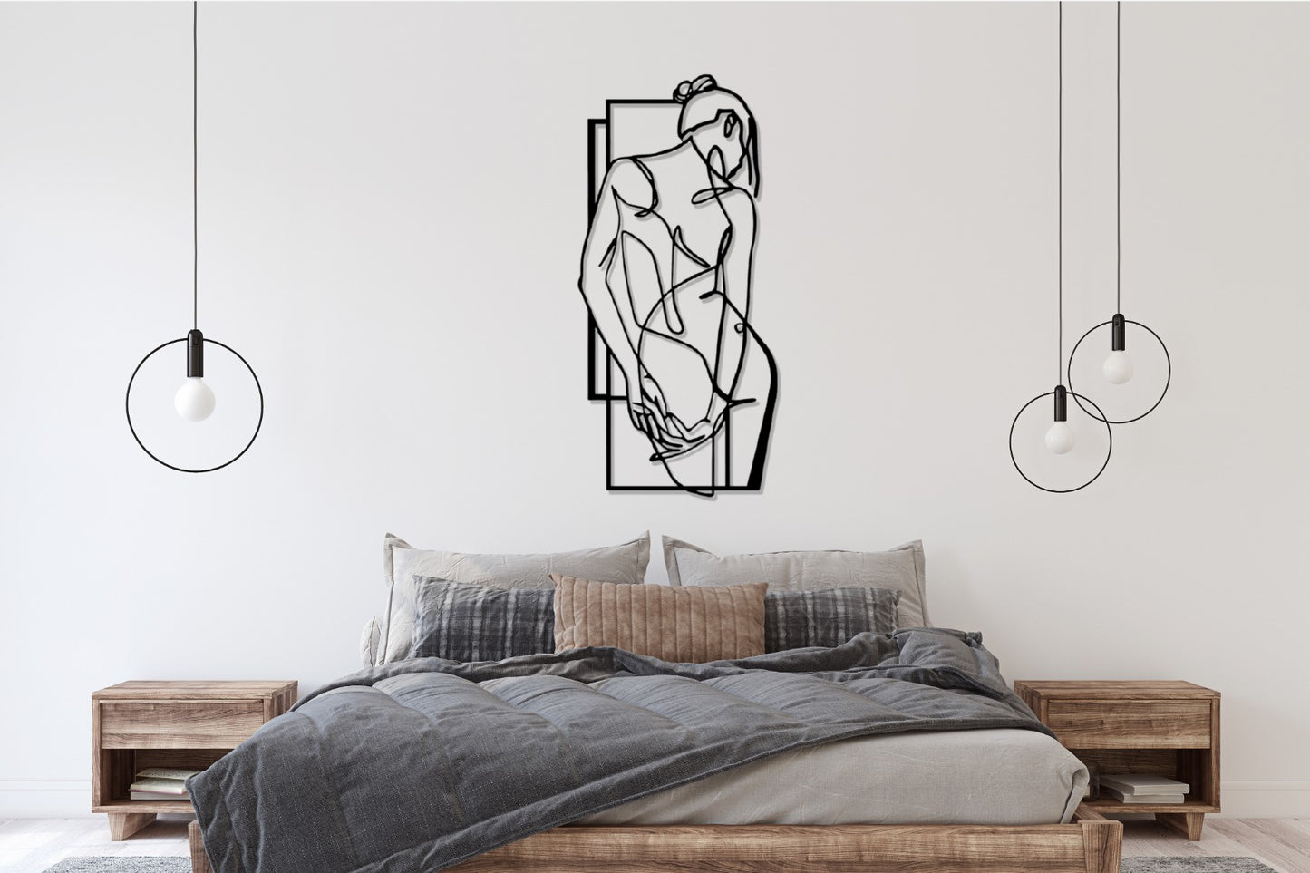 Minimalist Line Art , Home Decoration , Metal Wall Art, Female Wall Decor