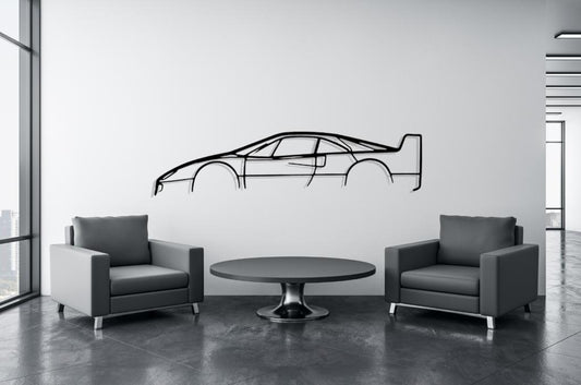 F40 Silhouette Large Metal Wall Art