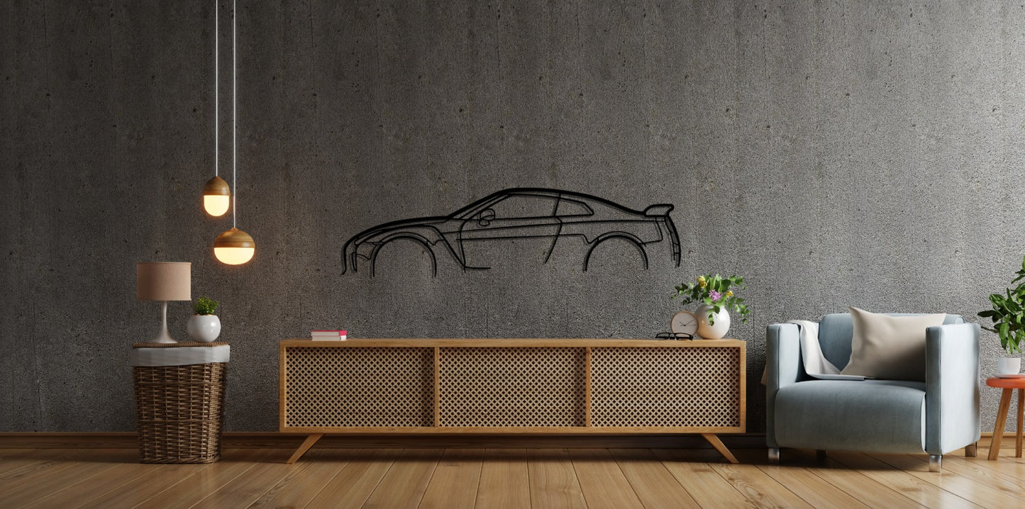 GTR R35 Silhouette Large Metal Wall Art