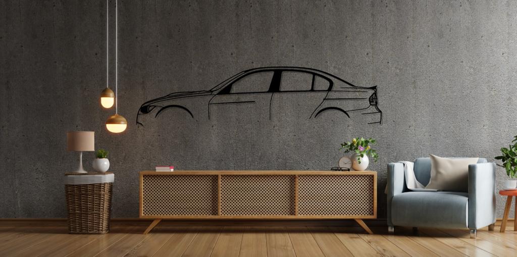 M3 E90 Silhouette Large Metal Wall Art