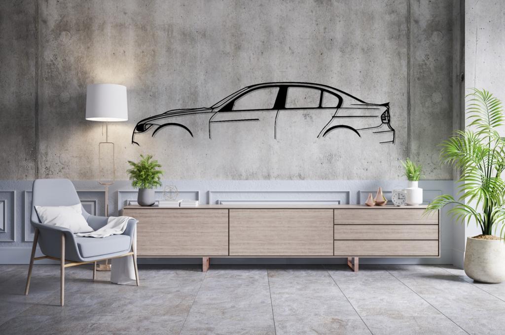 M3 E90 Silhouette Large Metal Wall Art