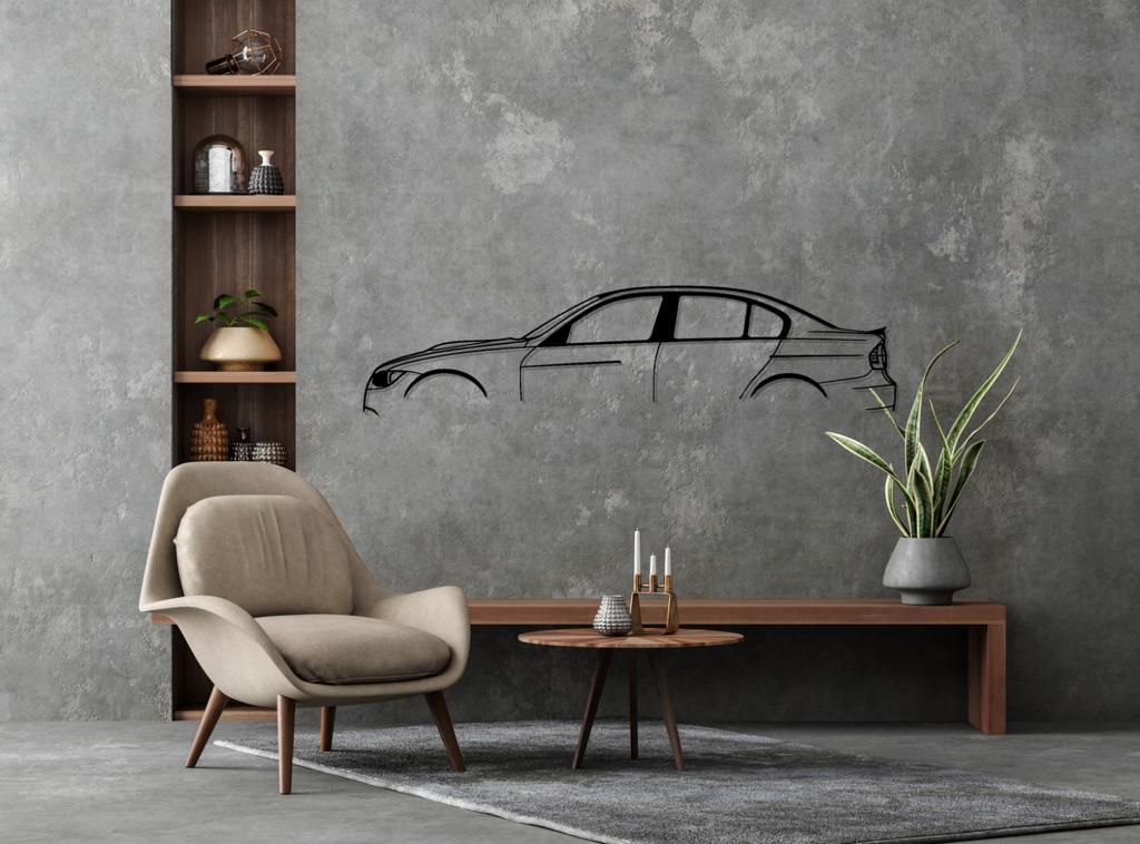 M3 E90 Silhouette Large Metal Wall Art