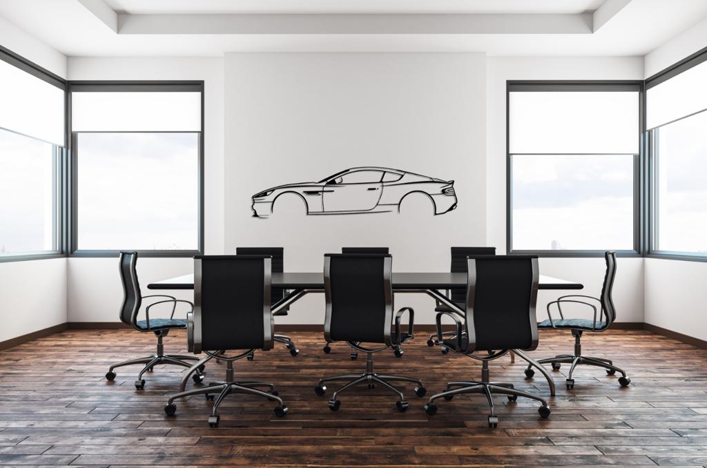 Aston DB9 Silhouette Large Metal Wall Art