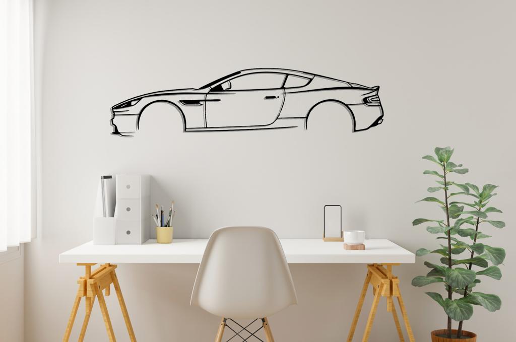 Aston DB9 Silhouette Large Metal Wall Art