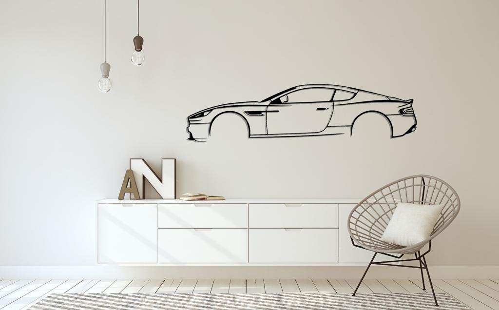 Aston DB9 Silhouette Large Metal Wall Art