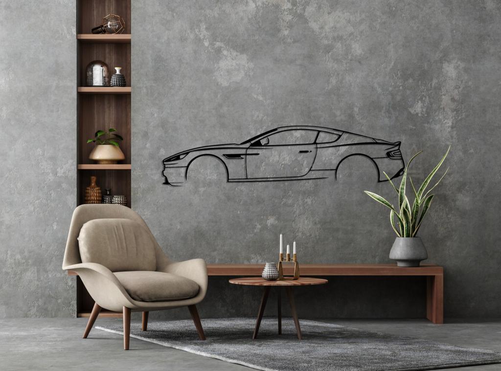 Aston DB9 Silhouette Large Metal Wall Art