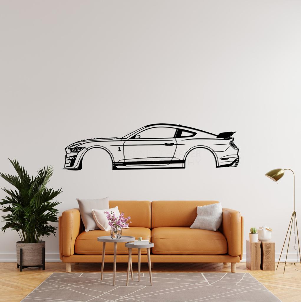 Mustang Shelby Silhouette Large Metal Wall Art