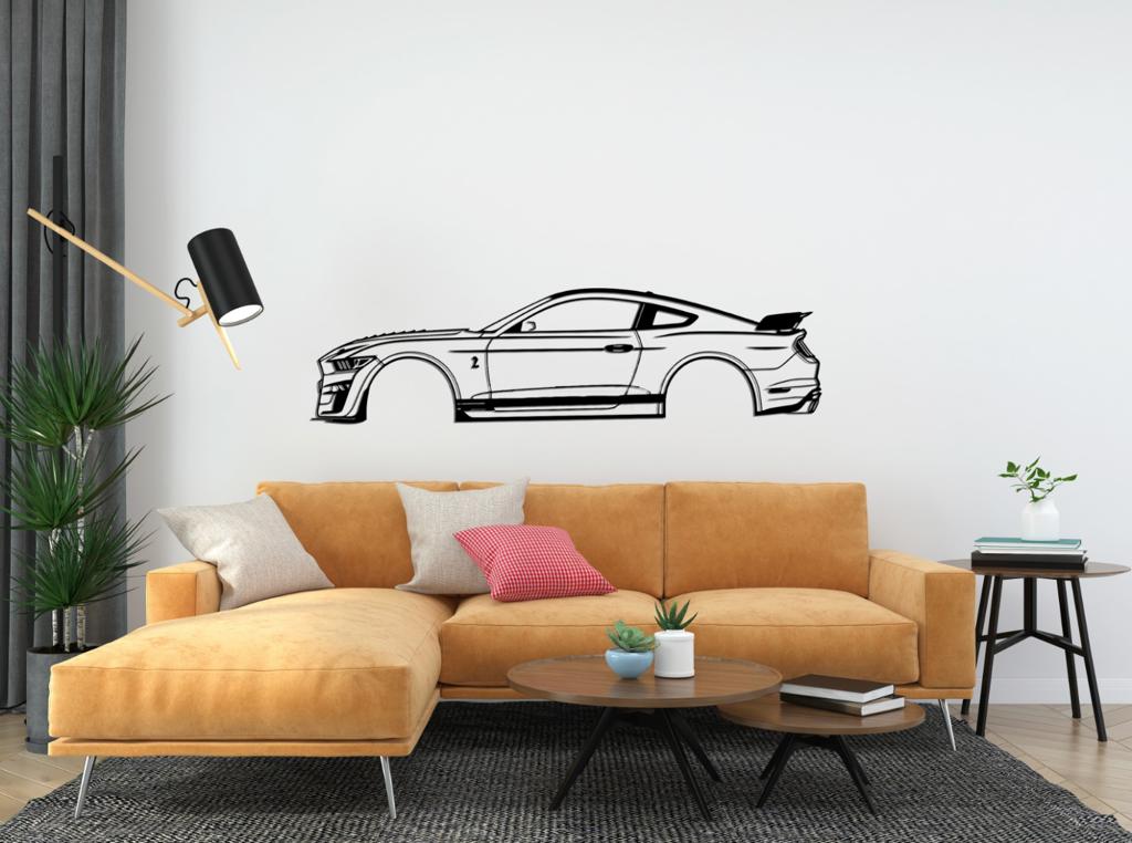 Mustang Shelby Silhouette Large Metal Wall Art