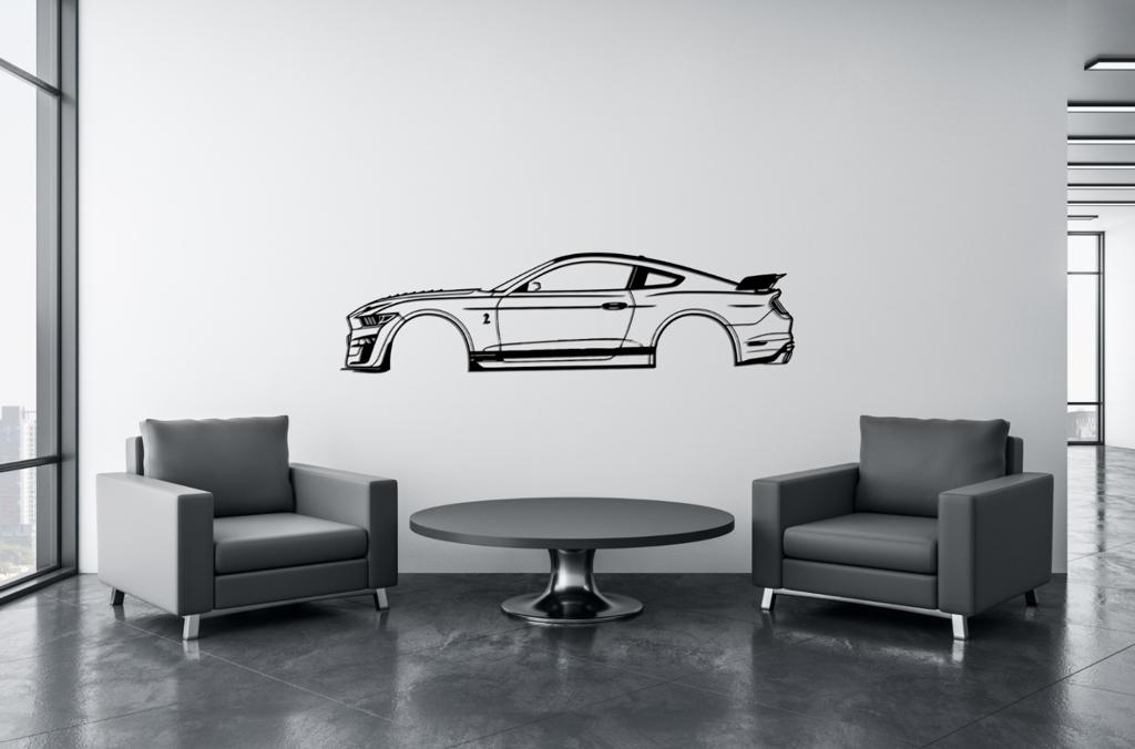 Mustang Shelby Silhouette Large Metal Wall Art