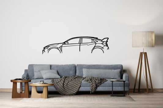 Civic Type R Silhouette Large Metal Wall Art