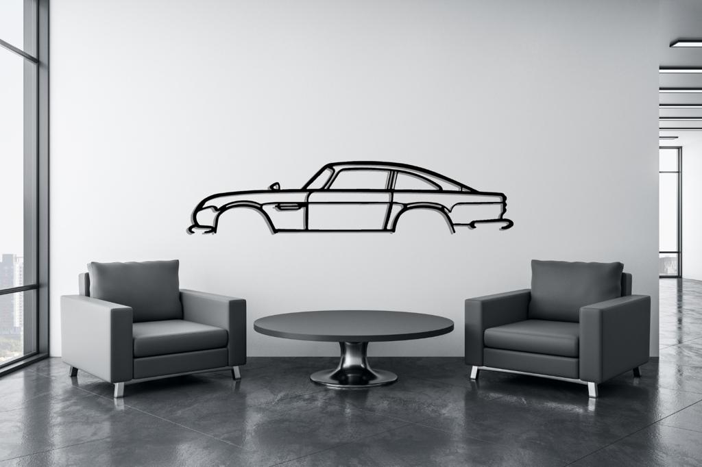 Aston DB6 Silhouette Large Metal Wall Art