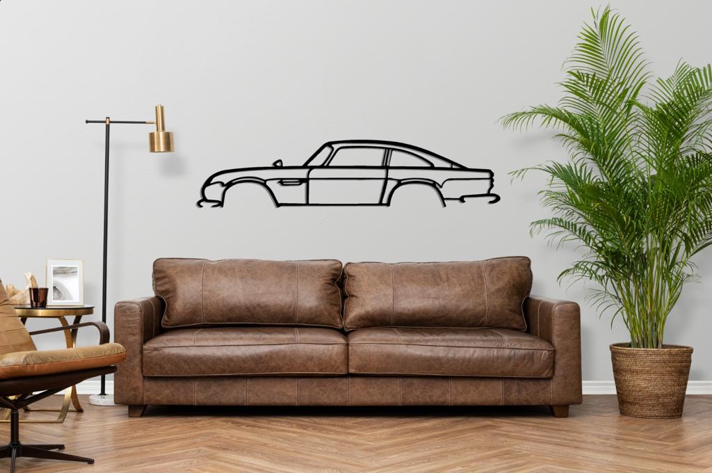 Aston DB6 Silhouette Large Metal Wall Art