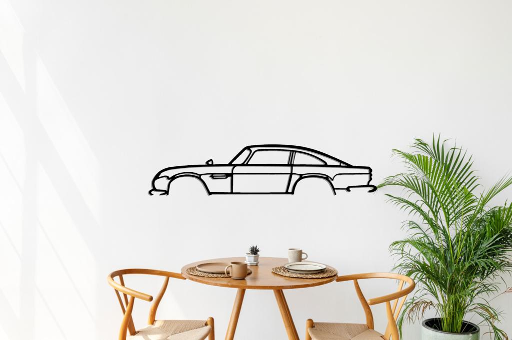 Aston DB6 Silhouette Large Metal Wall Art